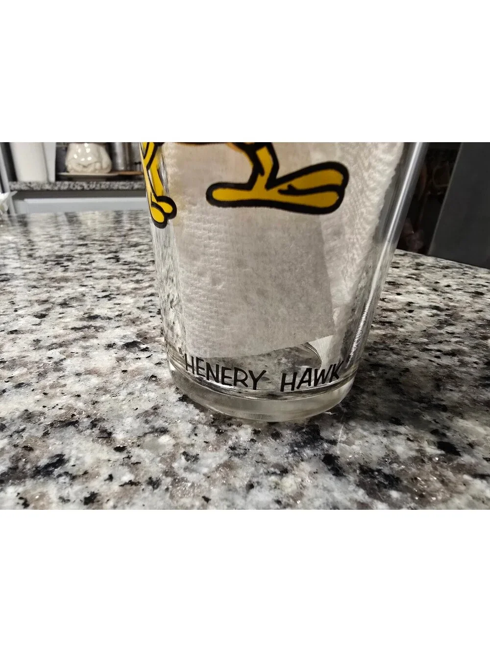 Henery Hawk 1973 Warner Brothers Pepsi White Logo Glass Cup Looney Toons